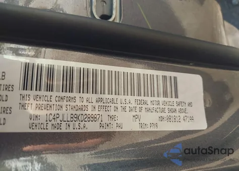2019 Jeep Cherokee Latitude Plus Fwd from USA, damaged, VIN 1C4PJLLB9KD289871
